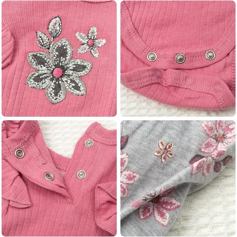 Reborn Dolls Baby Clothes Pink Outfits Fit 22''-24'' Reborn Baby Dolls Toddler Girl 4 Pieces Doll Clothing Set