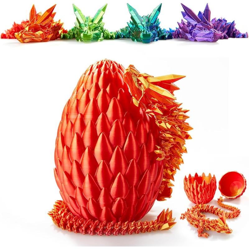 2024 new fashion play cool gorgeous dragon egg 15-inch crystal dragon, surprise egg, Hinge dragon, 3D printed dragon egg, executive home office decoration toys, children's gift toys