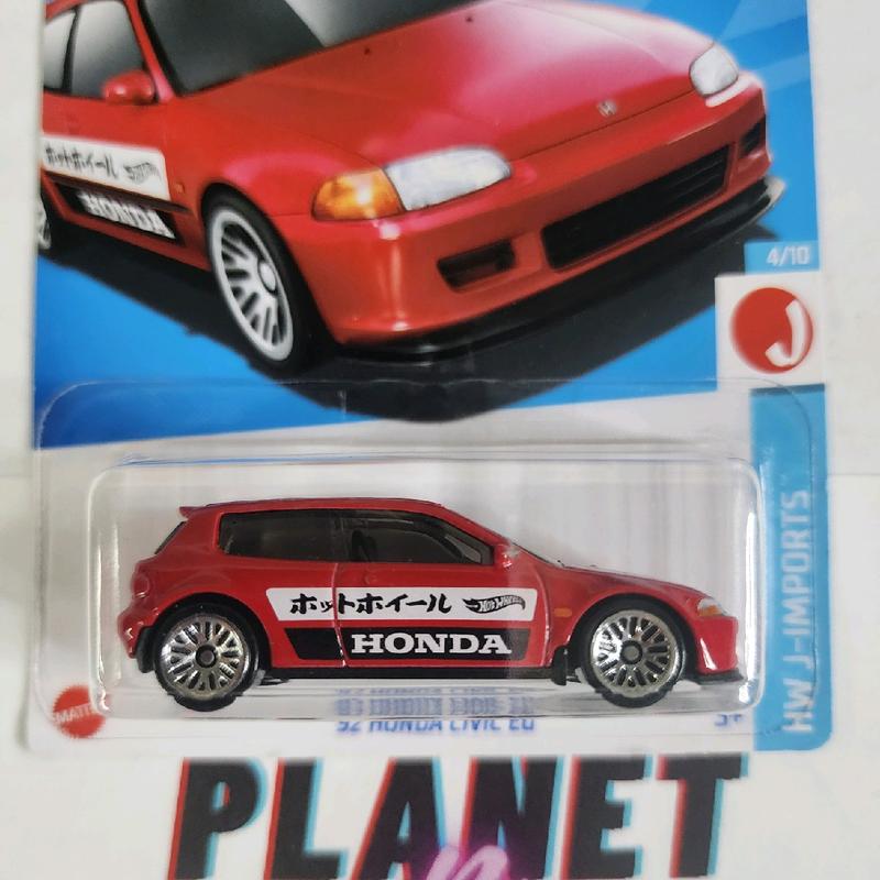 Hot Wheels '92 Honda Civic EG 95 250 HW J-Imports 4 10 1:64 Diecast Car Collectible honda civic