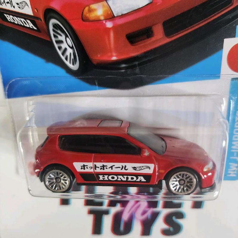 Hot Wheels '92 Honda Civic EG 95 250 HW J-Imports 4 10 1:64 Diecast Car Collectible honda civic