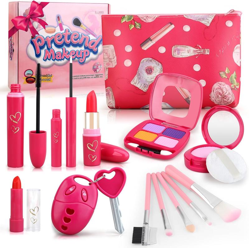 Pretend Makeup Kit for Girls,Makeup Set for Makeup Kit with Fake Makeup Set, Car Key & Make up Toy