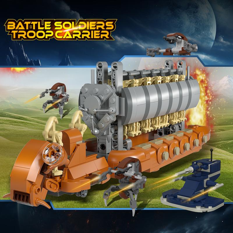 (704 pcs) Classic Star Movie Battle Soldiers Transport Building Blocks Set, Perfect Christmas & Halloween Gifts for Kids