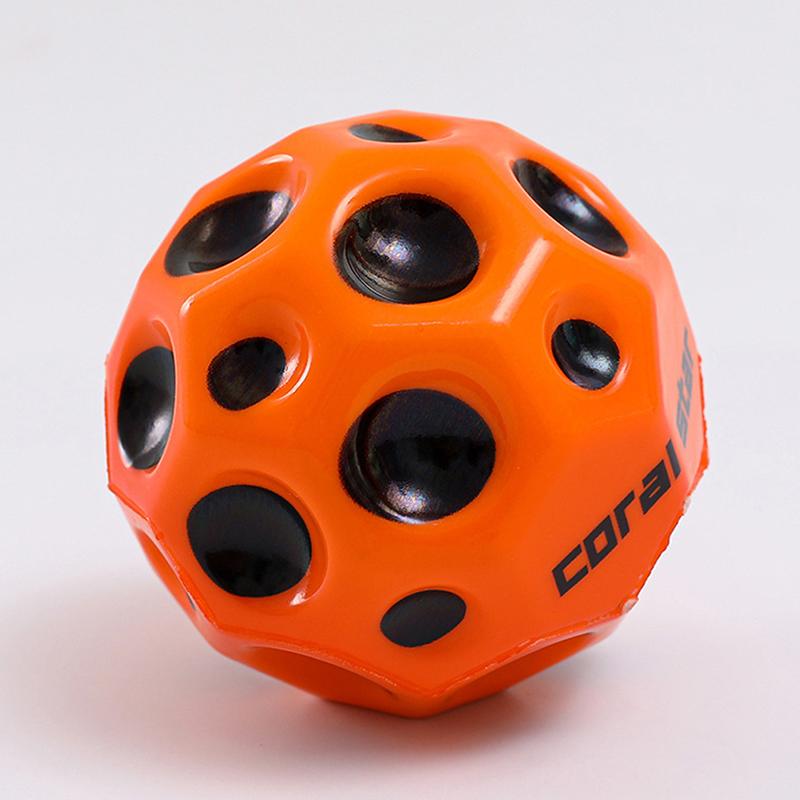 Useful Hole Ball Soft Bouncy Ball Anti-fall Moon Shape Porous Bouncy Ball Kids Indoor Toy Relif Stress