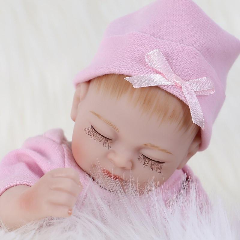 [IN STOCK] Reborn Baby Doll Realistic Silicone Vinyl Baby Girl 10 inch Lifelike Doll Gift Set for Ages 3+(10 inch, close Eyes girl)