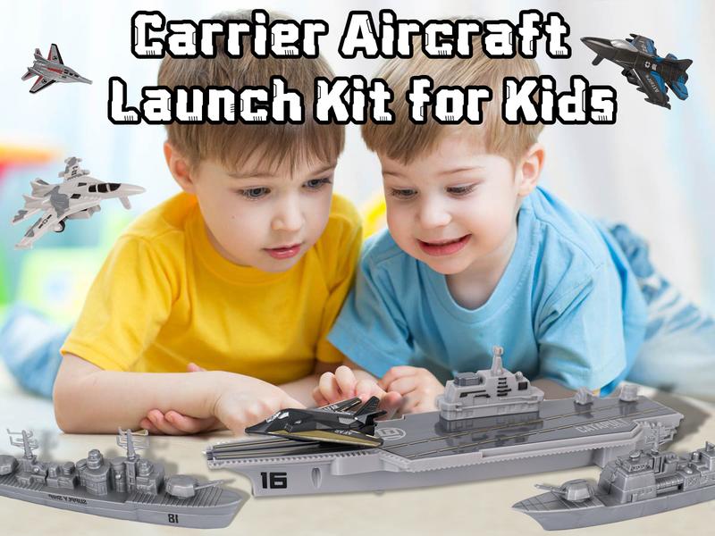 Aircraft carriers, military naval vessels, army fighter jets, jet toys, small model planes, submarines, toy sets suitable for kids