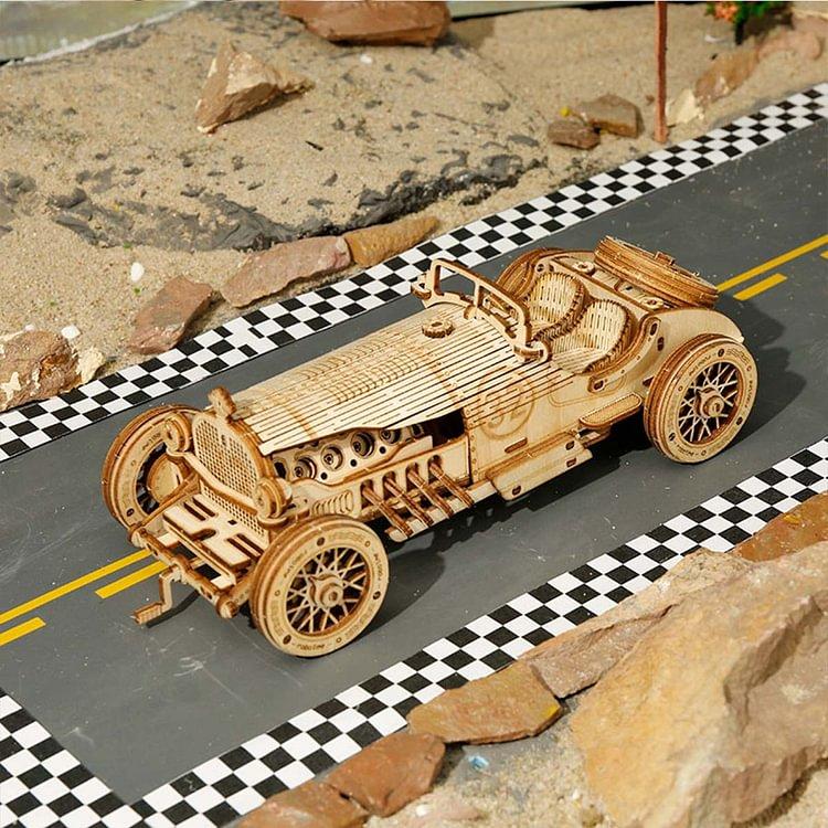 ROKR 3D Puzzle Wooden Puzzle Model Making - Car Wooden Kit - Christmas Birthday Gift for Teenagers and Adults (Grand Prix Car)