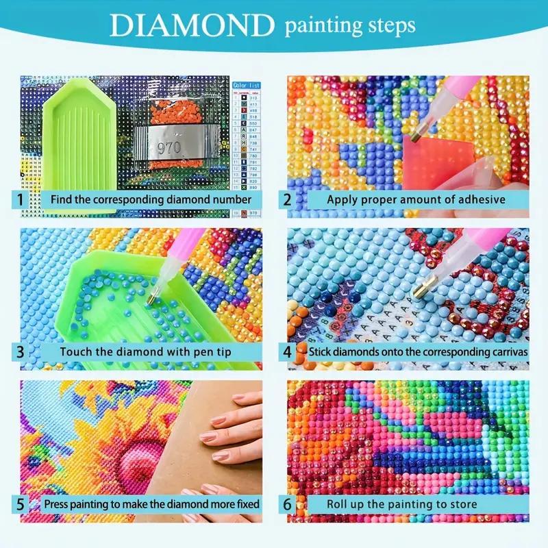 5D Diamond Arts Colorful Painting Kit, Moon & Owl Pattern DIY Diamond Arts Colorful Painting without Frame, Handmade Art Crafts for Home Decor