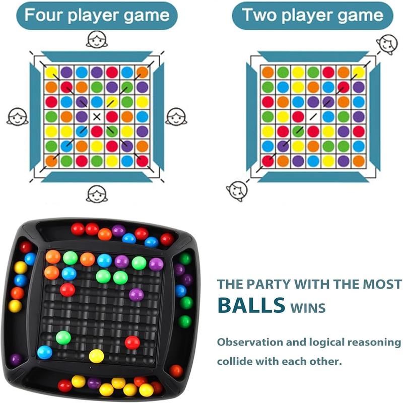 Intellectual Chessboard - Dual Duel, Strategy Board Games Chess Board with 48 Rainbow Ball, Family Game Party Game for Kids and Adults