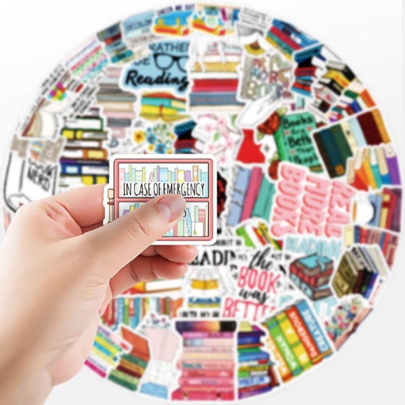 50pcs DIY Book Series Decorative Graffiti Sticker, Scrapbooking & Journal Making Material Paper, PVC Waterproof DIY Decorative Sticker For Stationery Computer Water Bottle