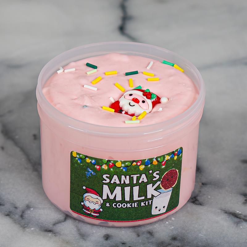 Santa Milk and Cookie Slime - DIY Clay Kit - Stress Relief, Fluffy Slime, Cookie Slime, Thick and Glossy Slime, Frosting Slime - Sea Dragon Slimes Shop - sensory play, slime therapy, clay slime, Christmas slime, butter slime, slime clay kit