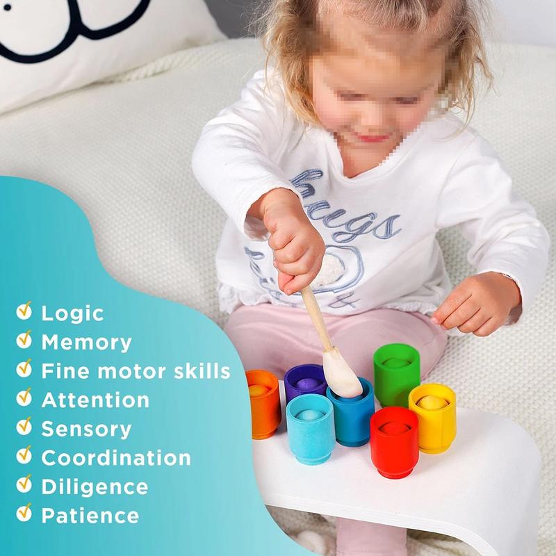 Montessori Intellectual Toys, Wooden Sorter, Open-ended Interactive Play Experience, Color Matching Toys, Christmas Birthday Gifts for Children