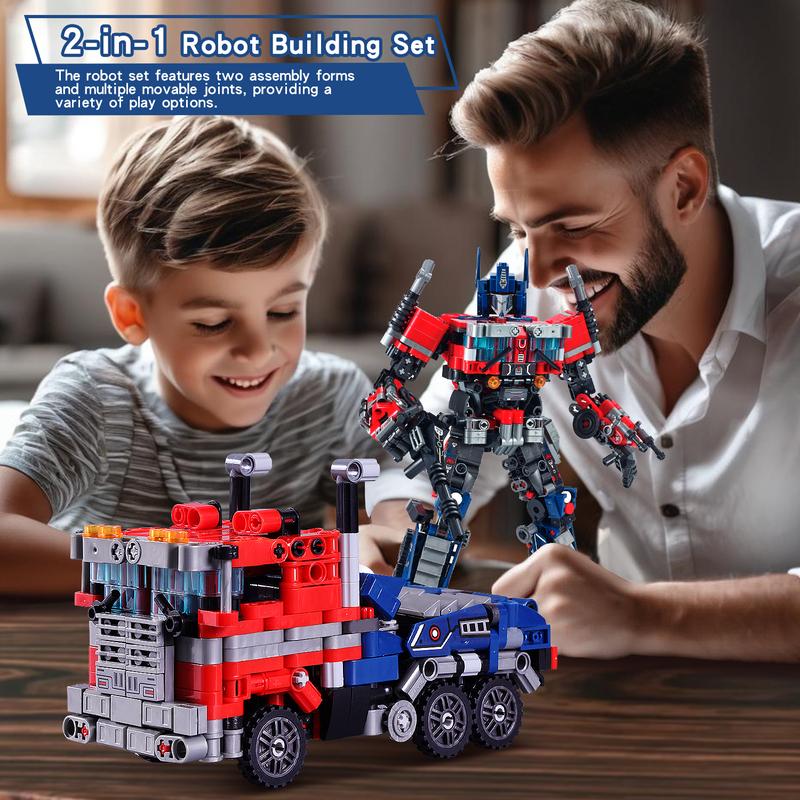 2-in-1 Transforming Mecha Robot Car Building kit Robot Building Blocks Set Toys for Boys Adults Age 8-12