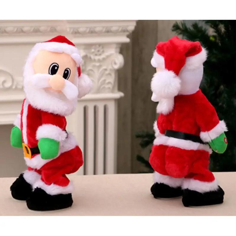 Jolly Santa Claus with Music and Hip-Shaking Dance Moves – Singing and Dancing Holiday Figurine for Christmas and New Year Gifts