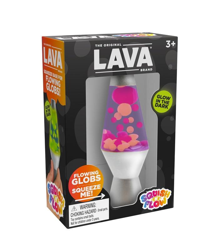 Lava Squish N' Flow - Squeeze and Flow Miniature Lava Toy - Classic Lava Lamp Shape Filled with Flowing Colors