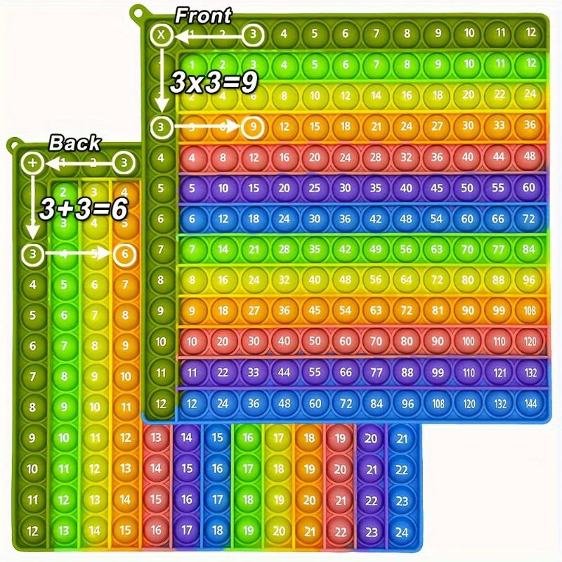 Legendstar Math Fidget Popper Game - 1-12 Multiplication & Addition Practice, Educational Toy for Youngsters, Fun Learning Stationery Gift, 7.9in