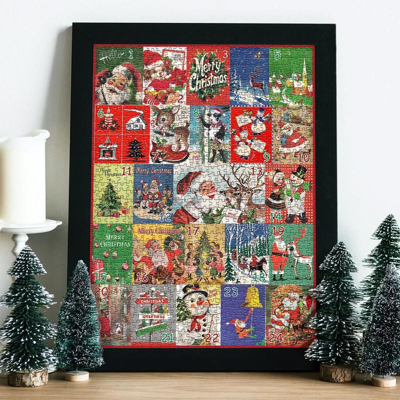 Puzzle Advent Calendar 2024,1000 Piece Puzzle for Adults Christmas Advent Calendar, 24 Days Christmas Countdown Jigsaw Puzzles Holiday Family Game Gifts