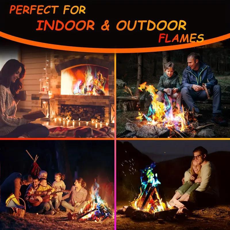 Mystical Magic Fire Packets, 3 Counts Color-changing Magic Flames, Easy-to-use Long-lasting Outdoor Campfire Essentials for Unforgettable Gatherings