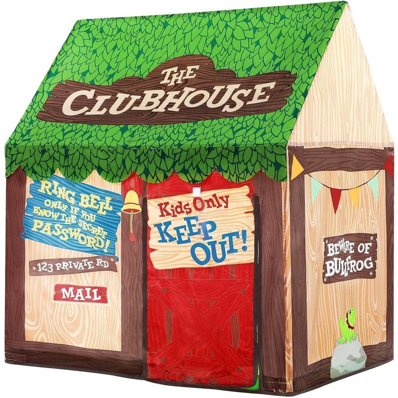 Kids Play Tent Indoor Clubhouse Tent for Kids with Roll-up Door and Windows for Outdoor Games - Boys Tent Playhouse Toys Tent for Birthday Gifts