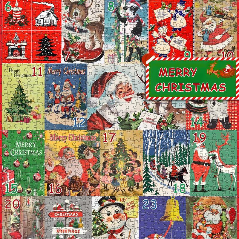 Puzzle Advent Calendar 2024,1000 Piece Puzzle for Adults Christmas Advent Calendar, 24 Days Christmas Countdown Jigsaw Puzzles Holiday Family Game Gifts