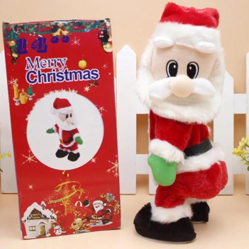 Jolly Santa Claus with Music and Hip-Shaking Dance Moves – Singing and Dancing Holiday Figurine for Christmas and New Year Gifts