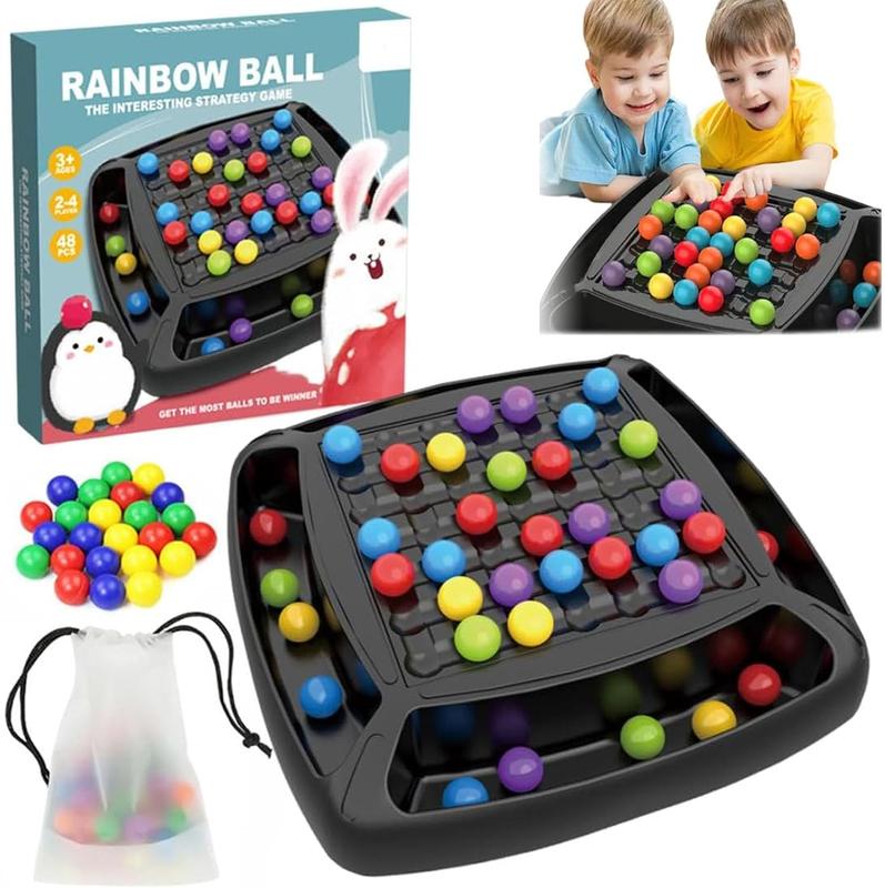 Intellectual Chessboard - Dual Duel, Strategy Board Games Chess Board with 48 Rainbow Ball, Family Game Party Game for Kids and Adults