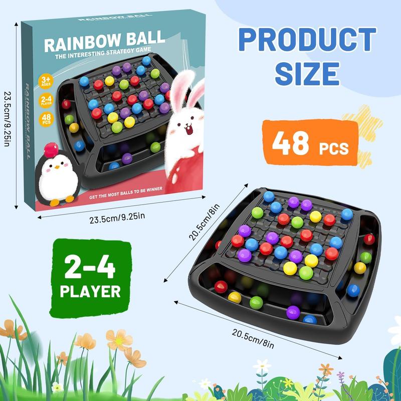 Intellectual Chessboard - Dual Duel, Strategy Board Games Chess Board with 48 Rainbow Ball, Family Game Party Game for Kids and Adults