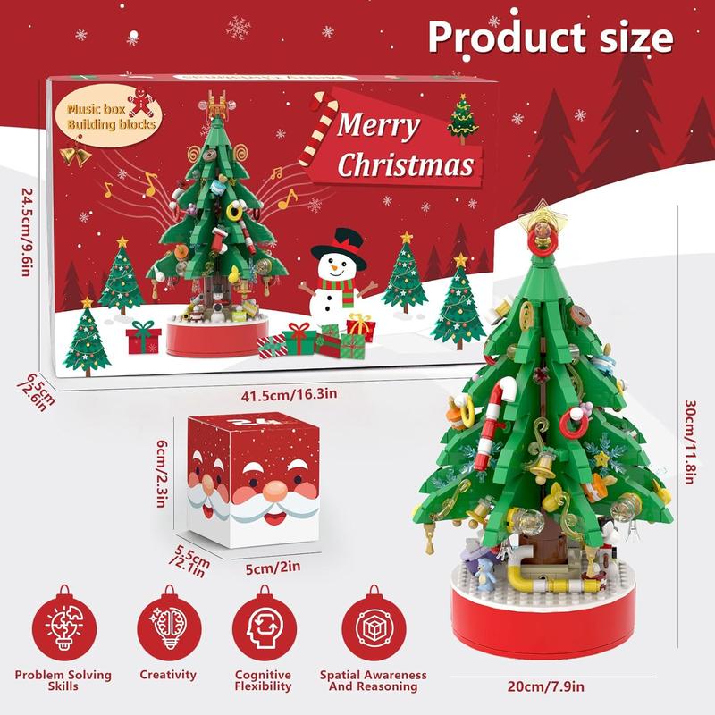 Advent Calendar 2024 Kids & Adult, 24 Pack Christmas Tree Building Blocks with Music, Christmas Countdown Calendar, Ideal Gift for 3 4 5-7 8-12 Boys and Girls birthday gift