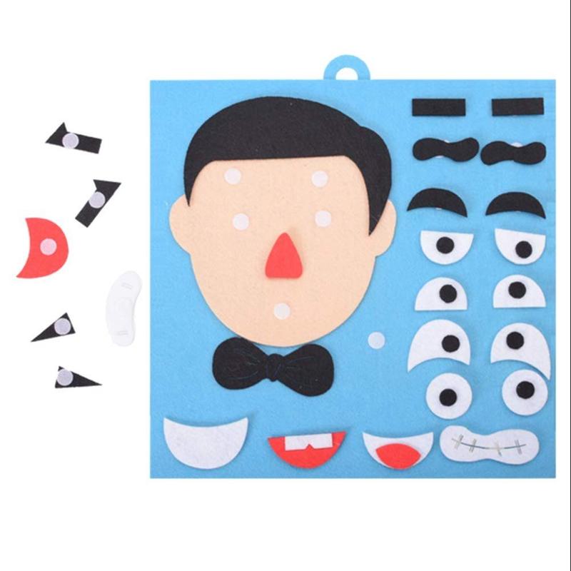 1 Set Felt Non-woven Handmade Toys, Facial Expression Sticker Toys, Parent-child Interactive Toys