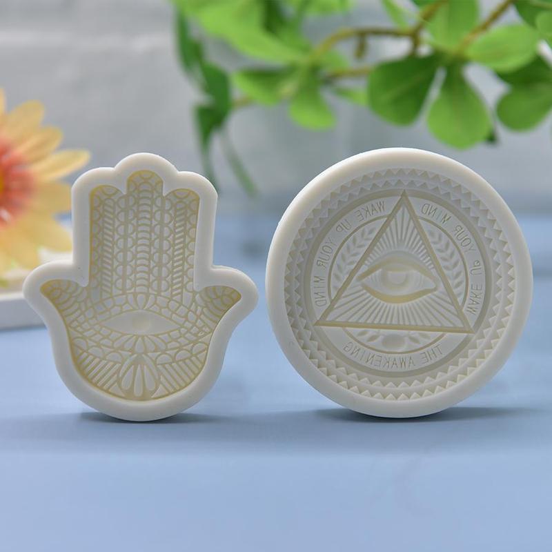 Round & Hand Shaped Silicone Mold, 2 Counts Creative Candle Making Mold for Crafts, DIY Candle Soap Making Tools for Party Festival Decor