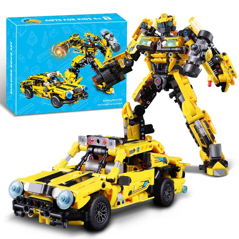 2-in-1 Transforming Mecha Robot Car Building kit Robot Building Blocks Set Toys for Boys Adults Age 8-12