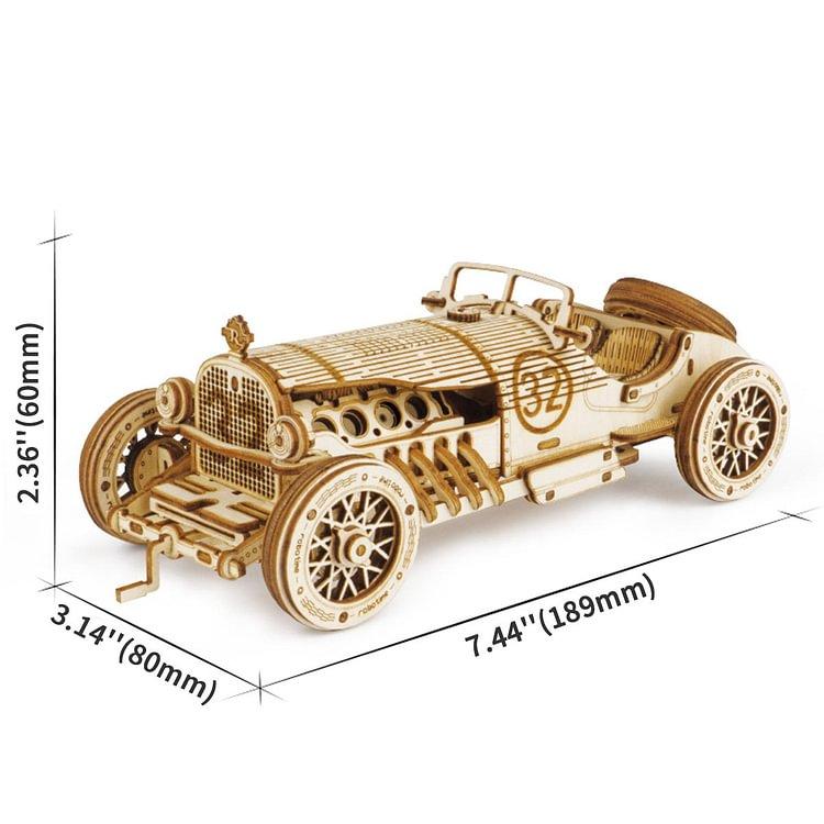 ROKR 3D Puzzle Wooden Puzzle Model Making - Car Wooden Kit - Christmas Birthday Gift for Teenagers and Adults (Grand Prix Car)