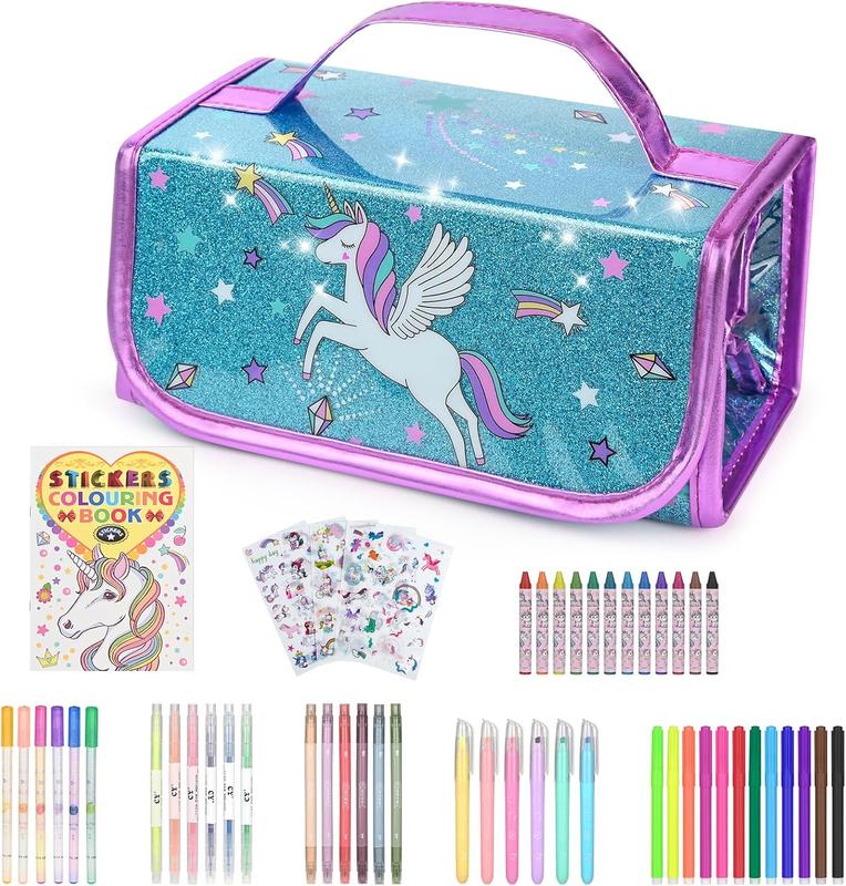 Christmas gift 54-Piece Washable Scented Markers & Unicorn Art Set – Perfect Birthday Gift for Kids Ages 4-8 Special Cute Christmas gift