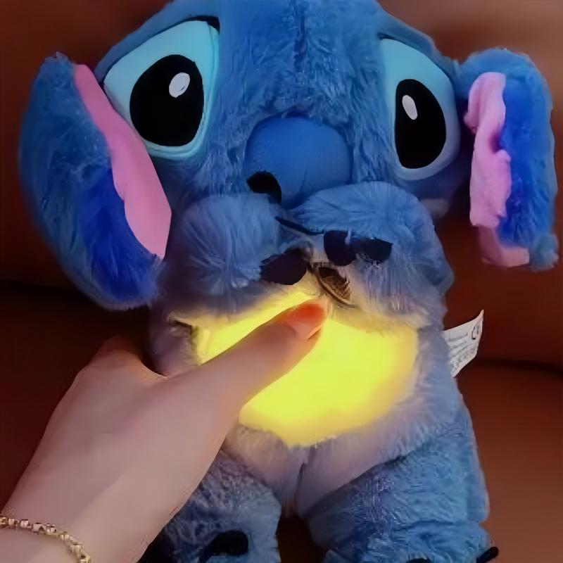 S-tit-ch Breathing Animal Plushie -Soothing plushie with realisticbreathing, lights and music thatrelieves anxiety