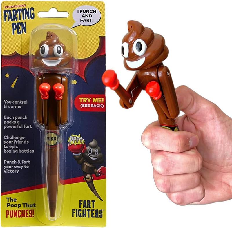 Poop Farting Pen with Punching Arms - Great Stocking Stuffers for Kids - Silly Gifts & Awesome Funny Gifts for Teens - Fun Boxer Gifts for Boys & Girls - Poop Pen That Farts (Ninja)