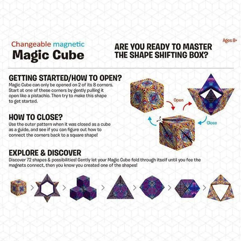 3D magnetic puzzle tactile Rubik's cube, fun educational sensory puzzle, holiday gift, leisure stress relief, car travel leisure toy