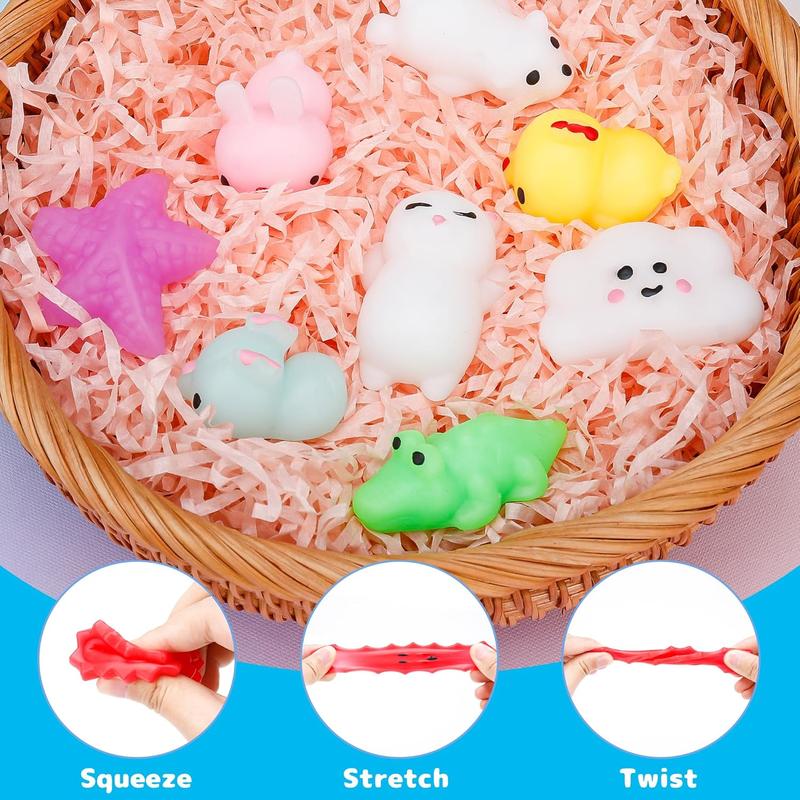 100 count Mochi Squishy Toys,Party Favors for Kids,Kawaii Squishies Stress Reliever Anxiety Toys, for Birthday, Halloween, Easter, Christmas,Classroom Prizes and Any Party Favor Sets