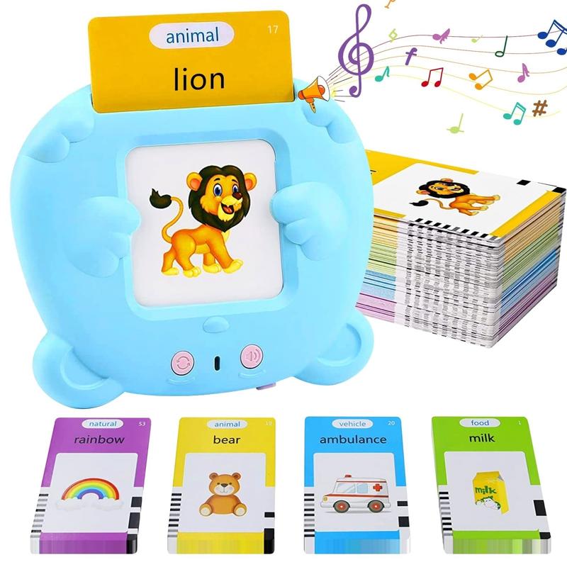 224 510(Spanish&English)  Words Alphabet Bilingual Talking Flash Cards for 3-8 YearsToddlers. Pocket Speech BuddyTherapy AutismToys,  EducationalLearing InteractiveToy for Boys GirlsKids Gifts Blue