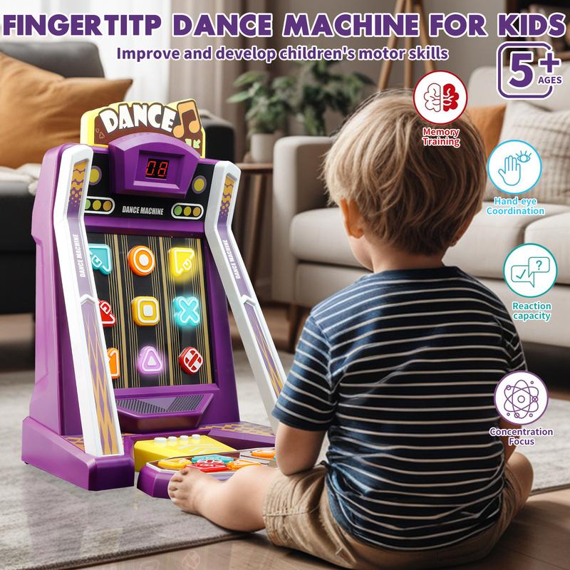 Finger Dance Stress Relief Toys, Mini Arcade Button Game with 2 Modes, Quick Push Game Challenge, Color and Shape Recognition Memory Challenge