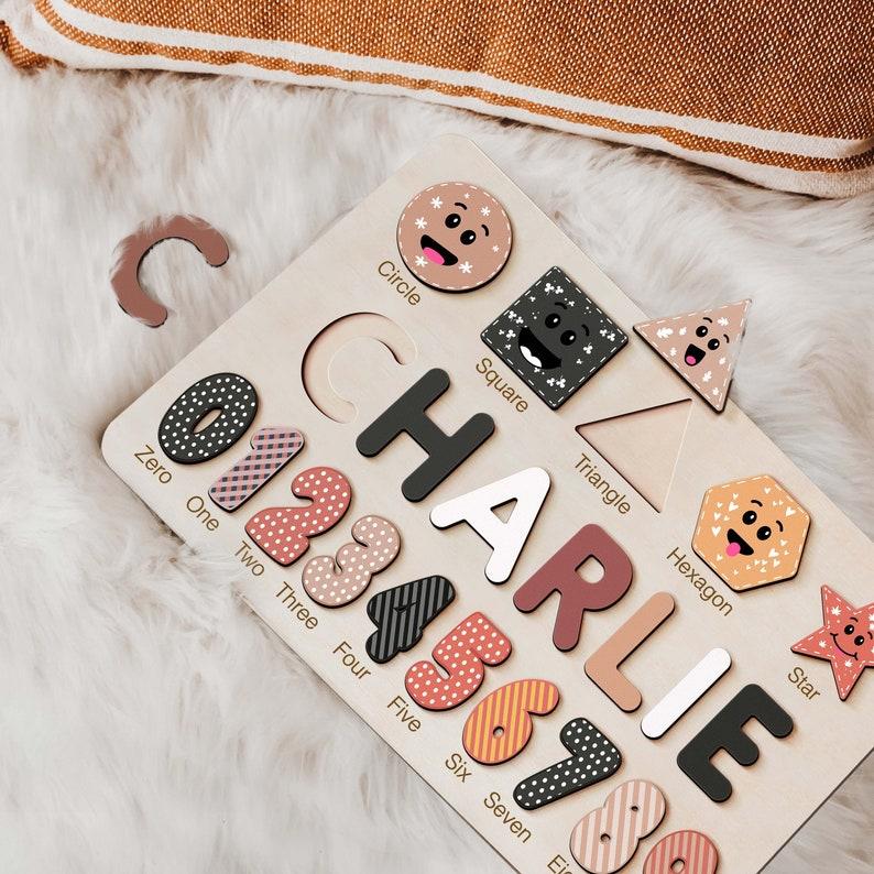 Wooden Busy Board Puzzle Plaque | Personalized Name Puzzle Plaque | Baby Girl Gift | Decor | Wooden