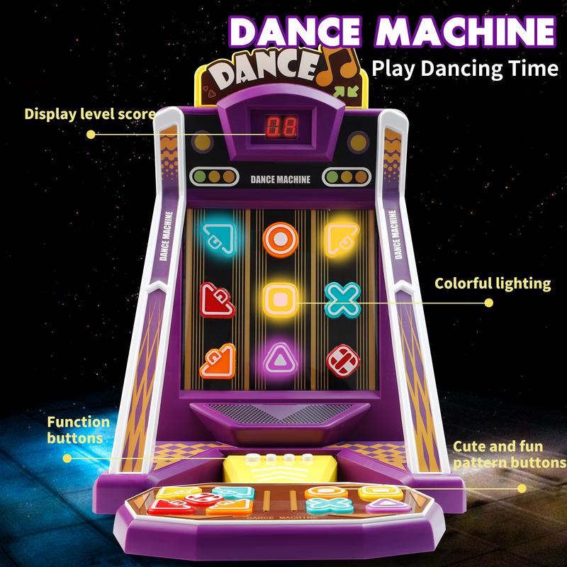 Finger Dance Stress Relief Toys, Mini Arcade Button Game with 2 Modes, Quick Push Game Challenge, Color and Shape Recognition Memory Challenge