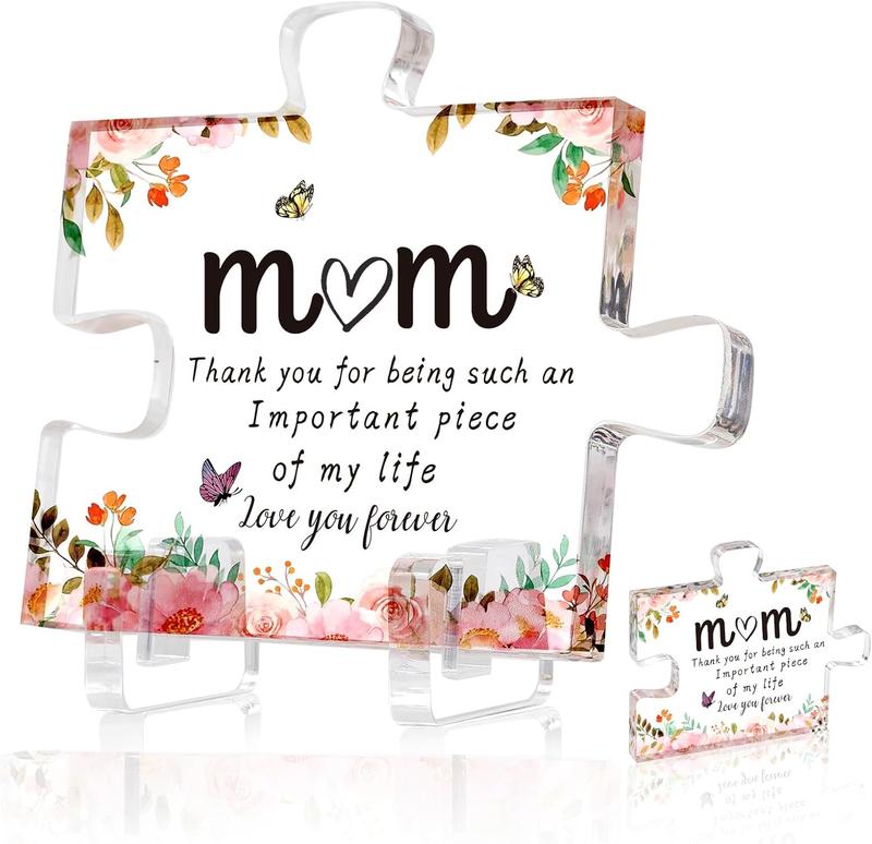 Engraved Acrylic Block Puzzle Piece - Ideal Thanksgiving Birthday Gift for Mom - 4.72x3.93IN - Snack, Dessert