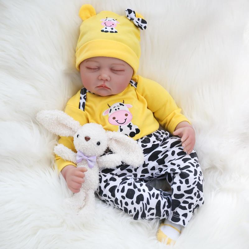 Wooroy Reborn Doll - Birthday Gift, Girl Gift, Kids Gift, Christmas Gift, Big Sister Gift, 22 Inch Realistic Newborn Baby Dolls Real Life Baby Dolls with Cloth Body, Perfect Gifts Toys for Collection & Kids Age 3+