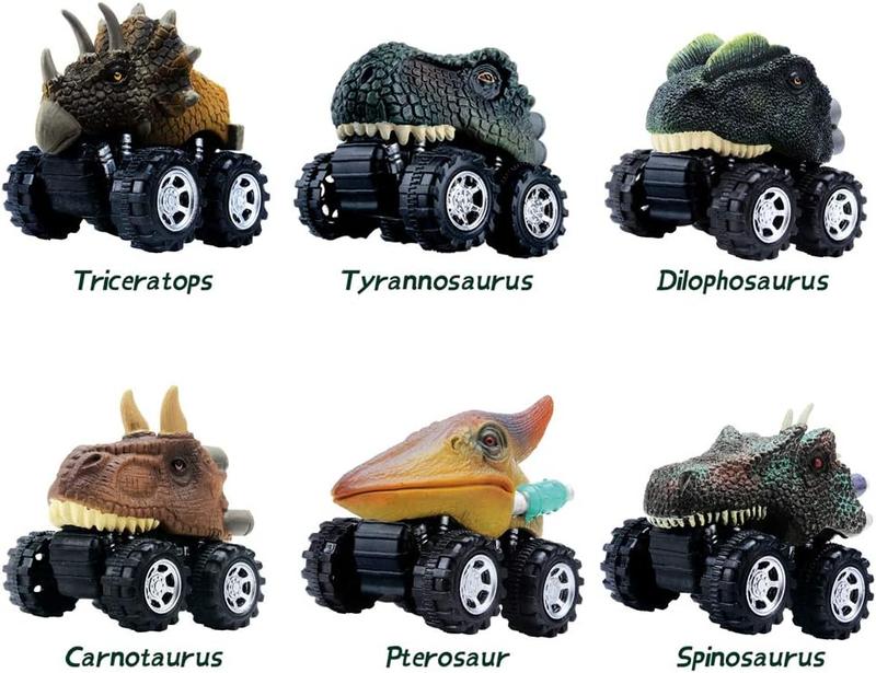 Dinosaur Toy Pull Back Cars 6 Pack Dinosaur Boy Toys Age 3,4,5,6,7 Dino T-Rex Games