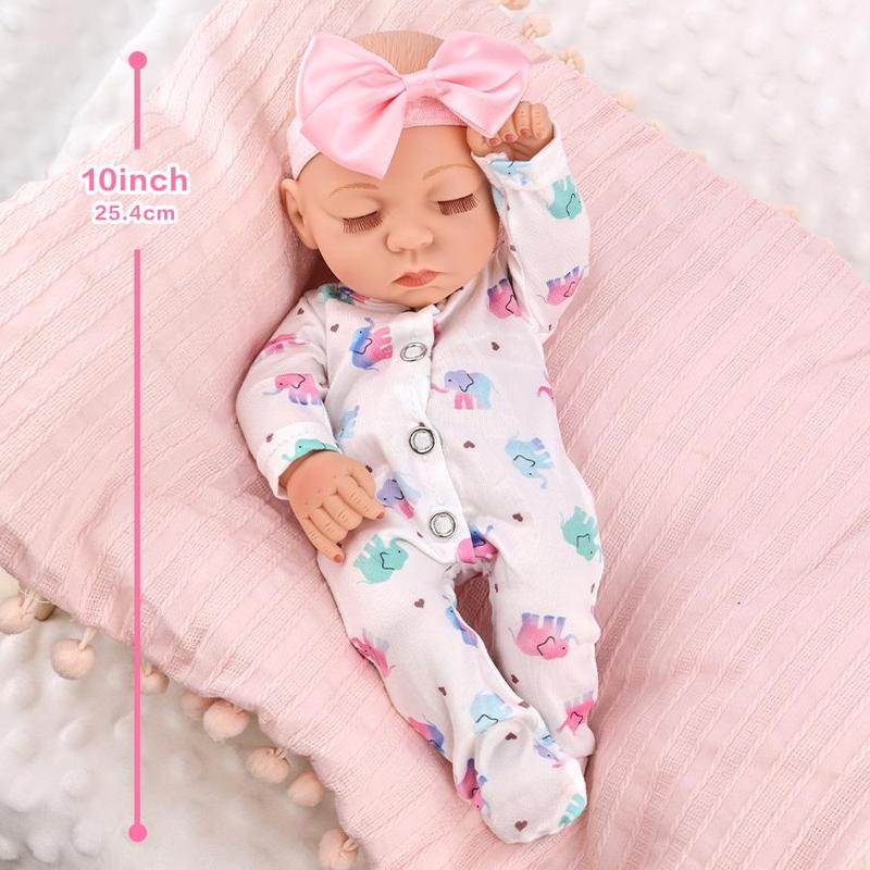 10 Inch Reborn Baby Doll with Clothes & Accessories, 1 Set Realistic Newborn Princess Doll, Gift for Kids, Birthday Gift for Girls