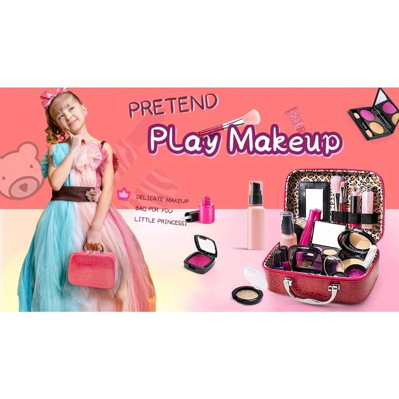 21PCS Play Makeup Set for Kids, Complete Cosmetic Kit with Bag for Imaginative Play, Perfect Birthday and Christmas Gift for Little Girls Ages 3, 4, 5, 6, 7, 8+