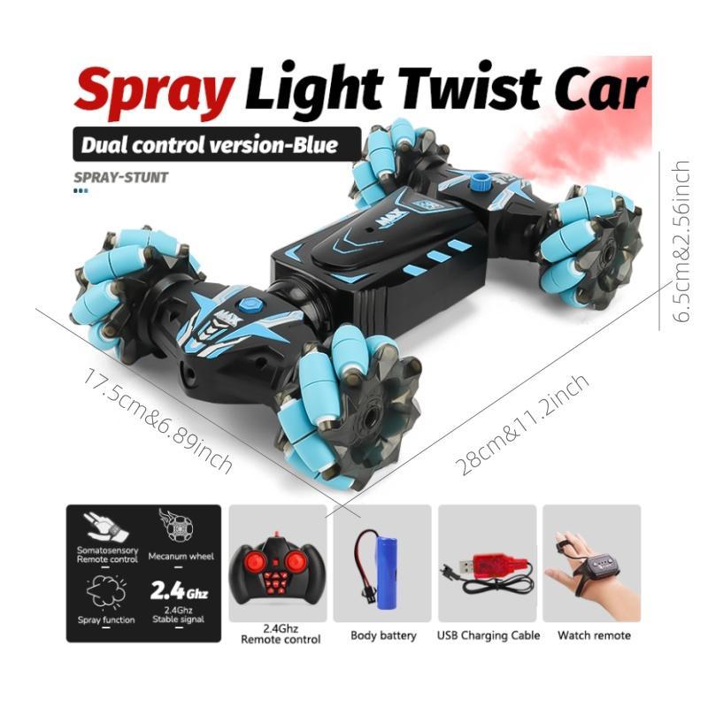 Remote Control Stunt Car, Rechargeable Double-sided Rotating Off-road Vehicle, Double Control Hand Gesture Sensor Car, Birthday Gift