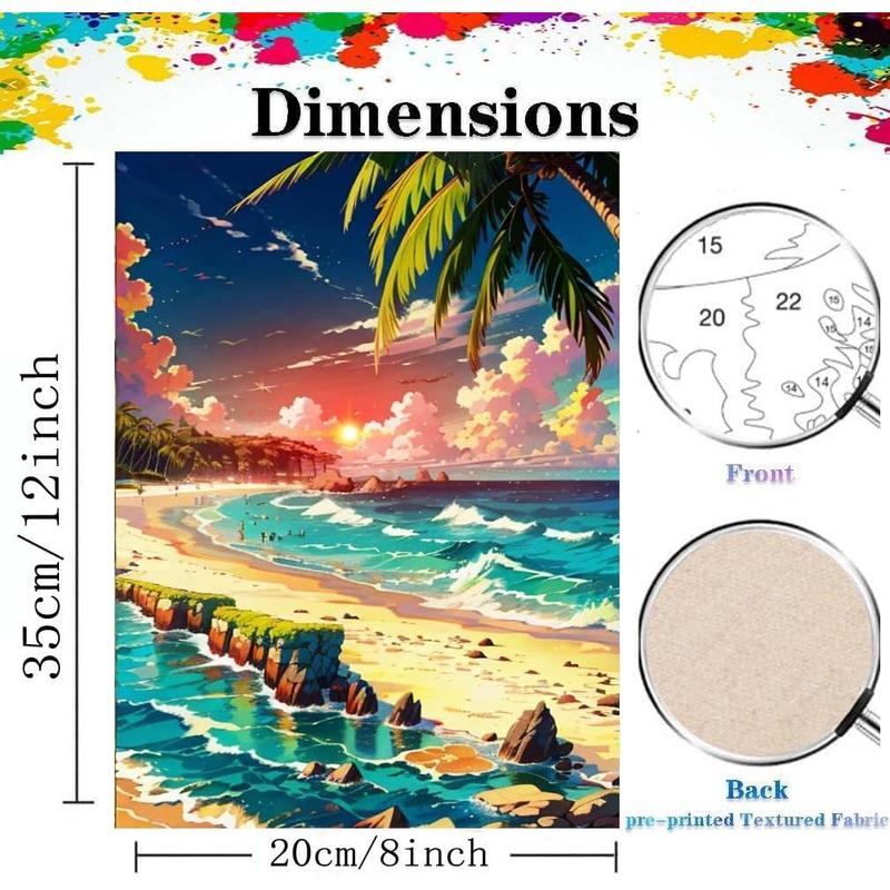 Paint By Numbers for Adults - DIY Adult paint by number for adults canvas easy -forest Sunset landscape Painting by Numbers for Beginners,Acrylic Paint car On Mountains Crafts for Home Decor 12X16in