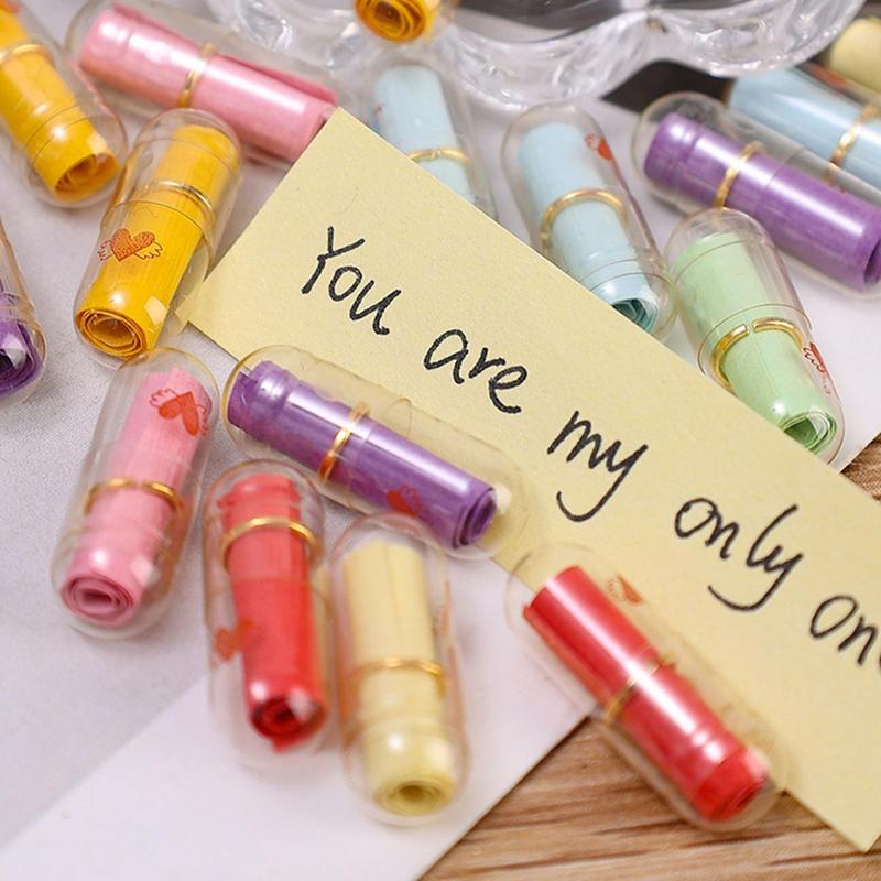 100pcs pack Love Blank Message Capsule, Colorful Love Pill, DIY Gift for Wedding Party, Capsule Message Letters Empty Pill Capsules DIY Memory Jar, Room Accessories, Christmas Gift