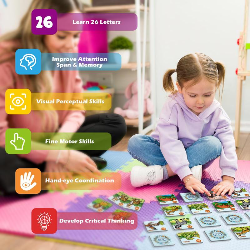 Aizweb Alphabet Match Game,Memory Game,52 Pcs ABC Learning Letter Flash Cards,Educational Toys   Learning Activities Classroom Must Haves learningtools kids for