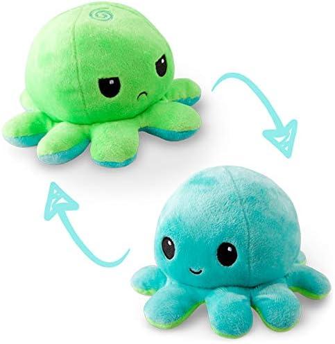 Christmas gift for kids The Original Reversible Octopus Plushie - Green + Aqua - Cute Sensory Fidget Stuffed Animals That Show Your Mood